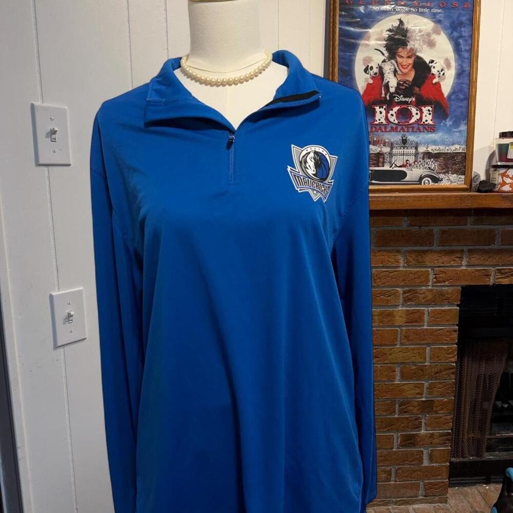NBA Dallas Mavericks blue quarter zip lightweight sweatshirt in XL